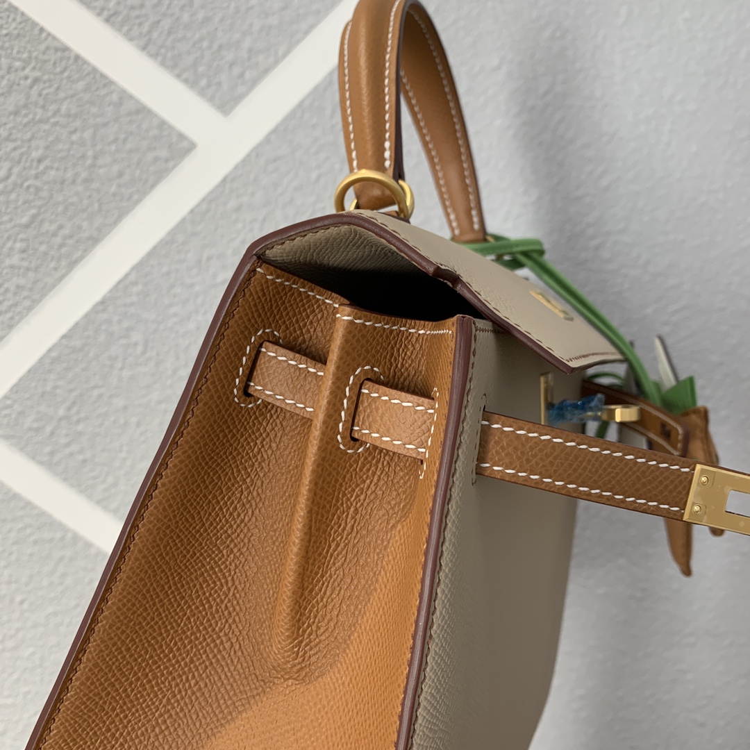 에르메스 켈리백25 에토프 골드브라운 금장 앱송